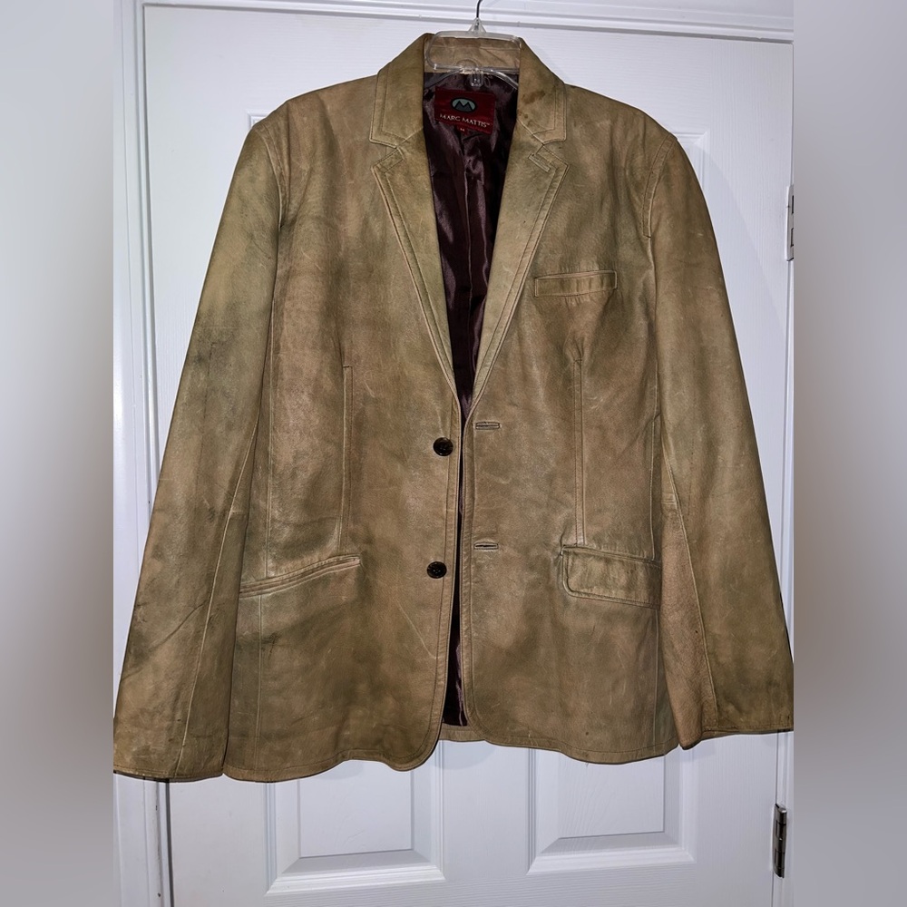 Marc Mattis vintage nature rustic leather jacket size L/XL
